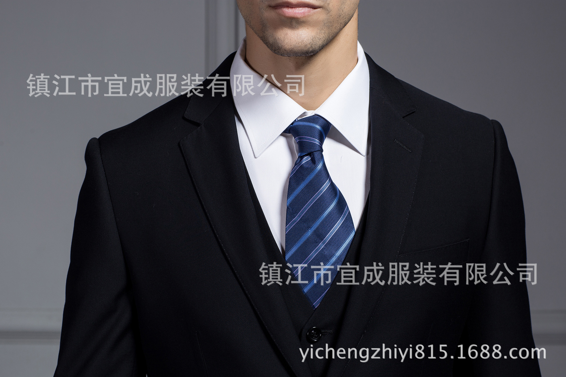 遼寧黑色商務休閑修身男士西服套裝