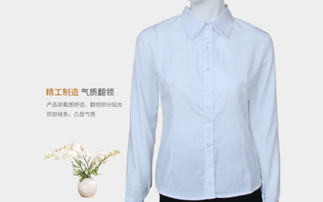 汕尾純白關(guān)門領(lǐng)棉質(zhì)女士長(zhǎng)袖襯衫