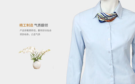 汕尾藍(lán)色小斜條棉質(zhì)女士長(zhǎng)袖襯衫